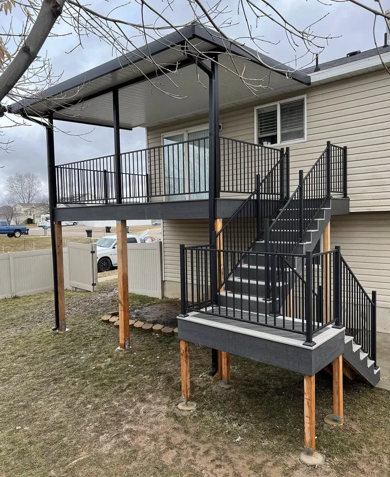 Garden deck with pergola shade