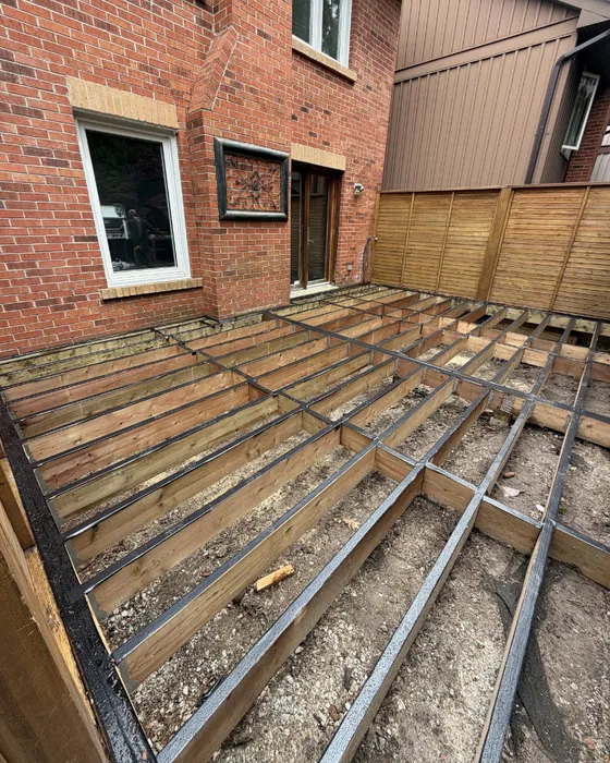 Two-story deck with staircase