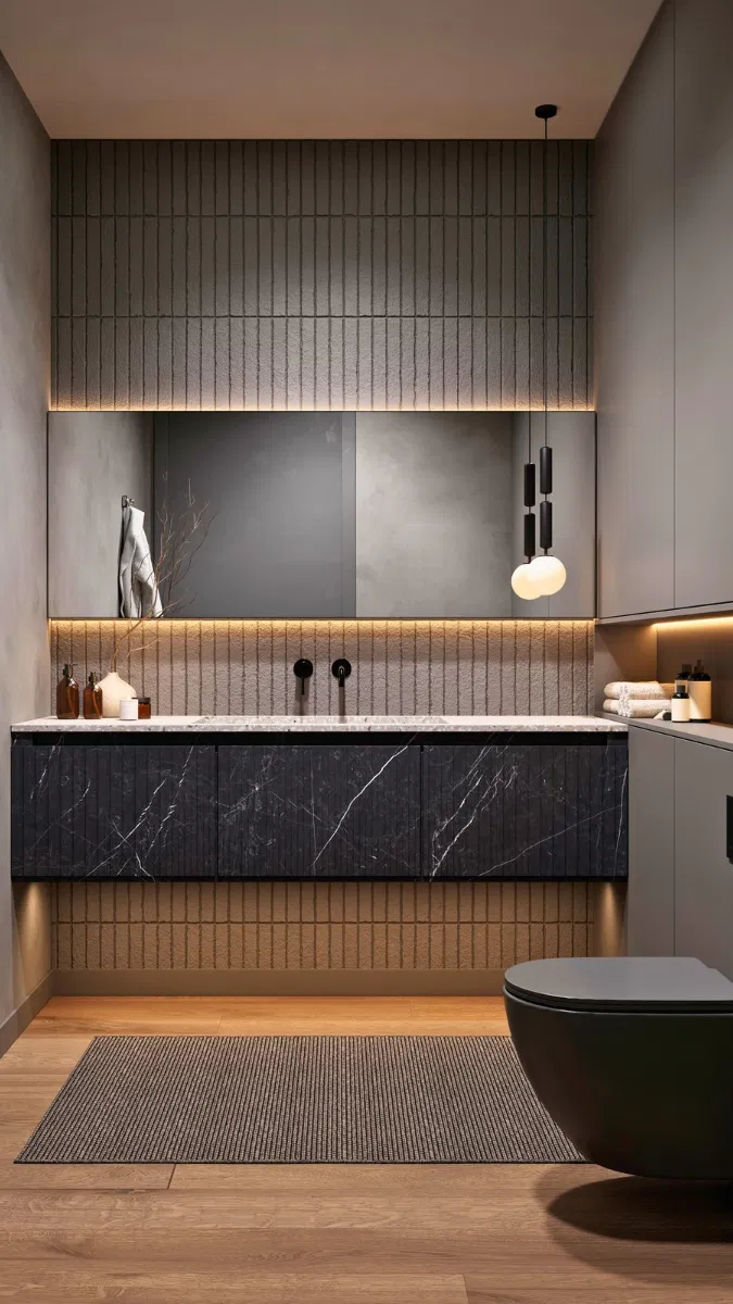 bathroom remodel modern and minimal style design by vortex construction
