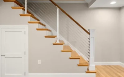 basement renovation; lvp flooring, stair remodel, room painting in durham region